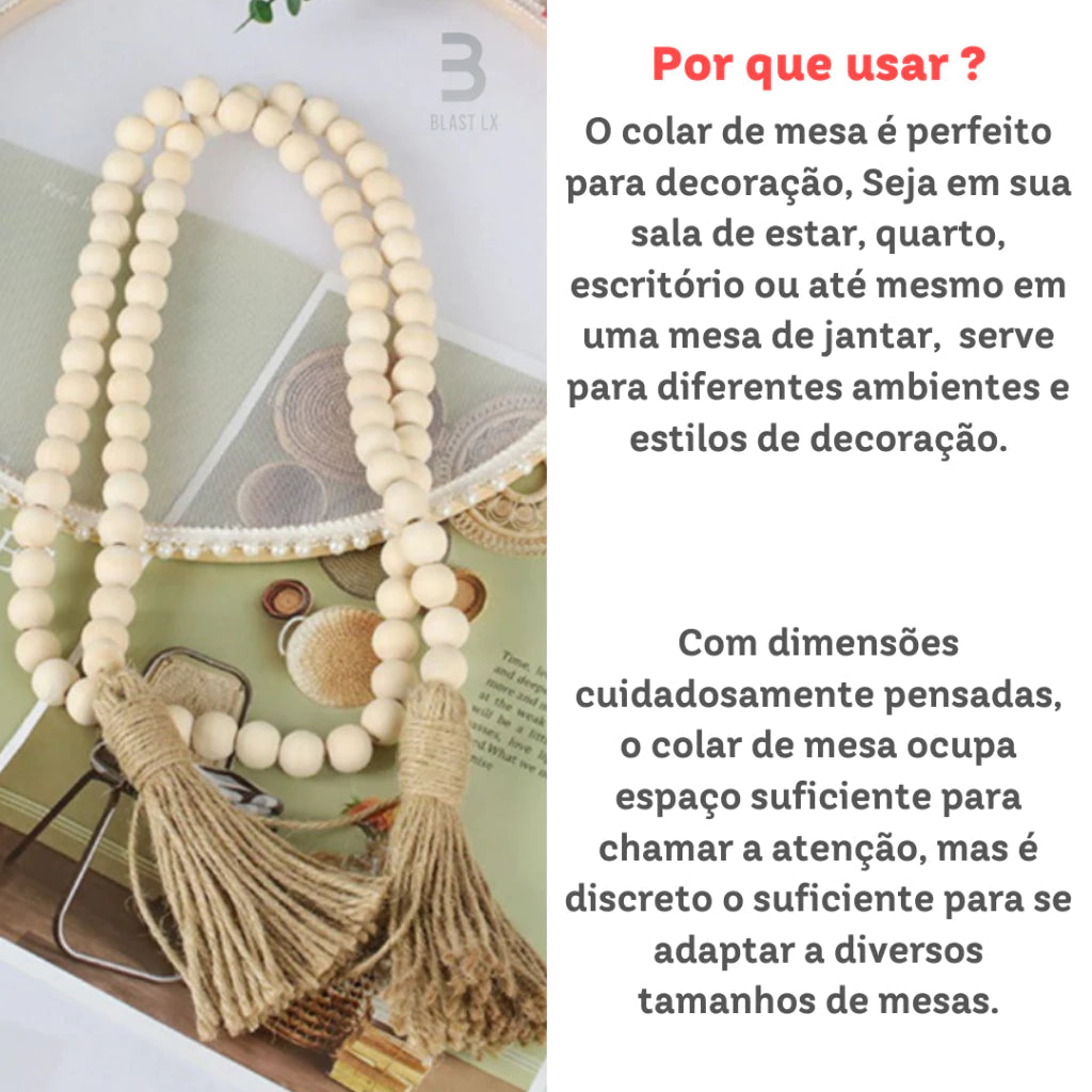 Colar de Mesa Decorativo Carvalho 80cm