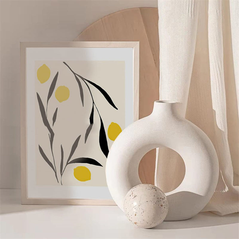 Kit 2 Vasos Nórdicos Circular de Cerâmica Decorativo