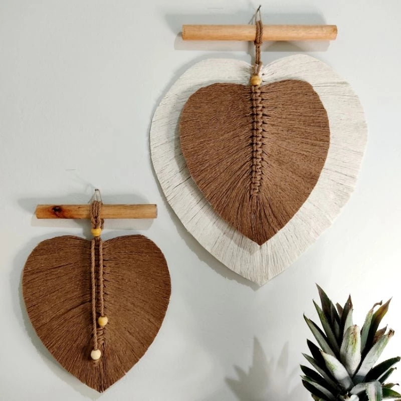 Painel de folhas - Decoração de parede em Macramê