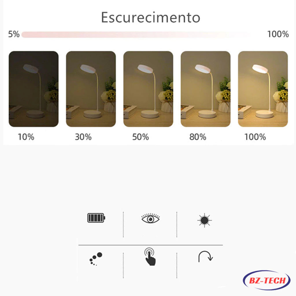 Luminária LED Flexível Touch Recarregável Atelier Rustic