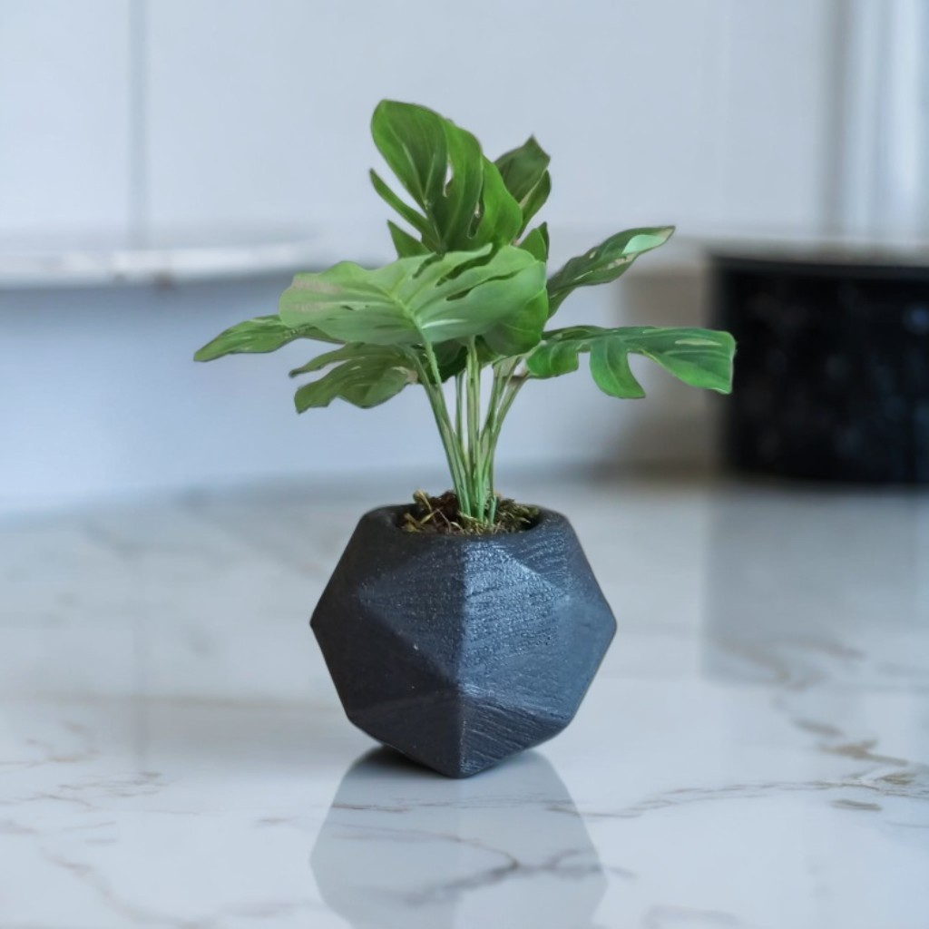 Planta Costela De Adão Realista Artificial Vaso Diamante Decorativo