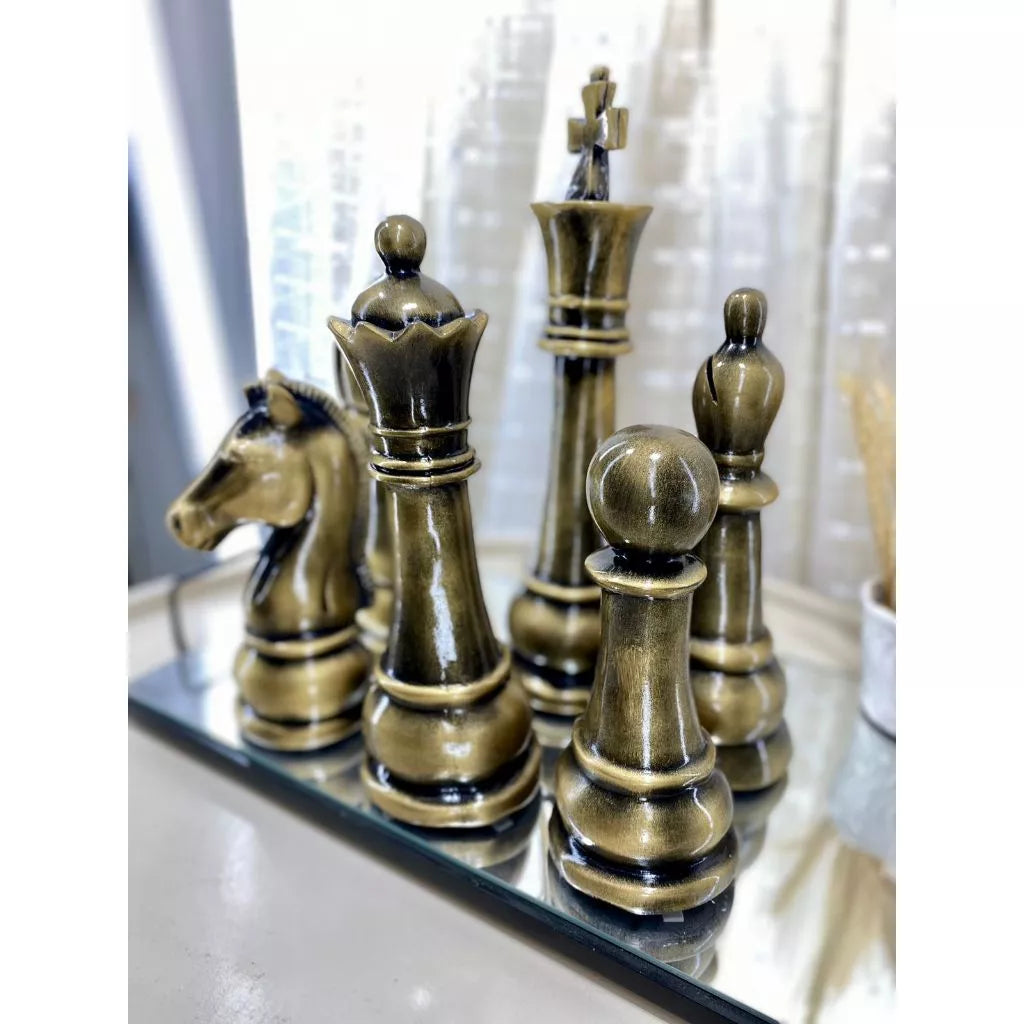 Escultura Decorativa Peças de Xadrez
