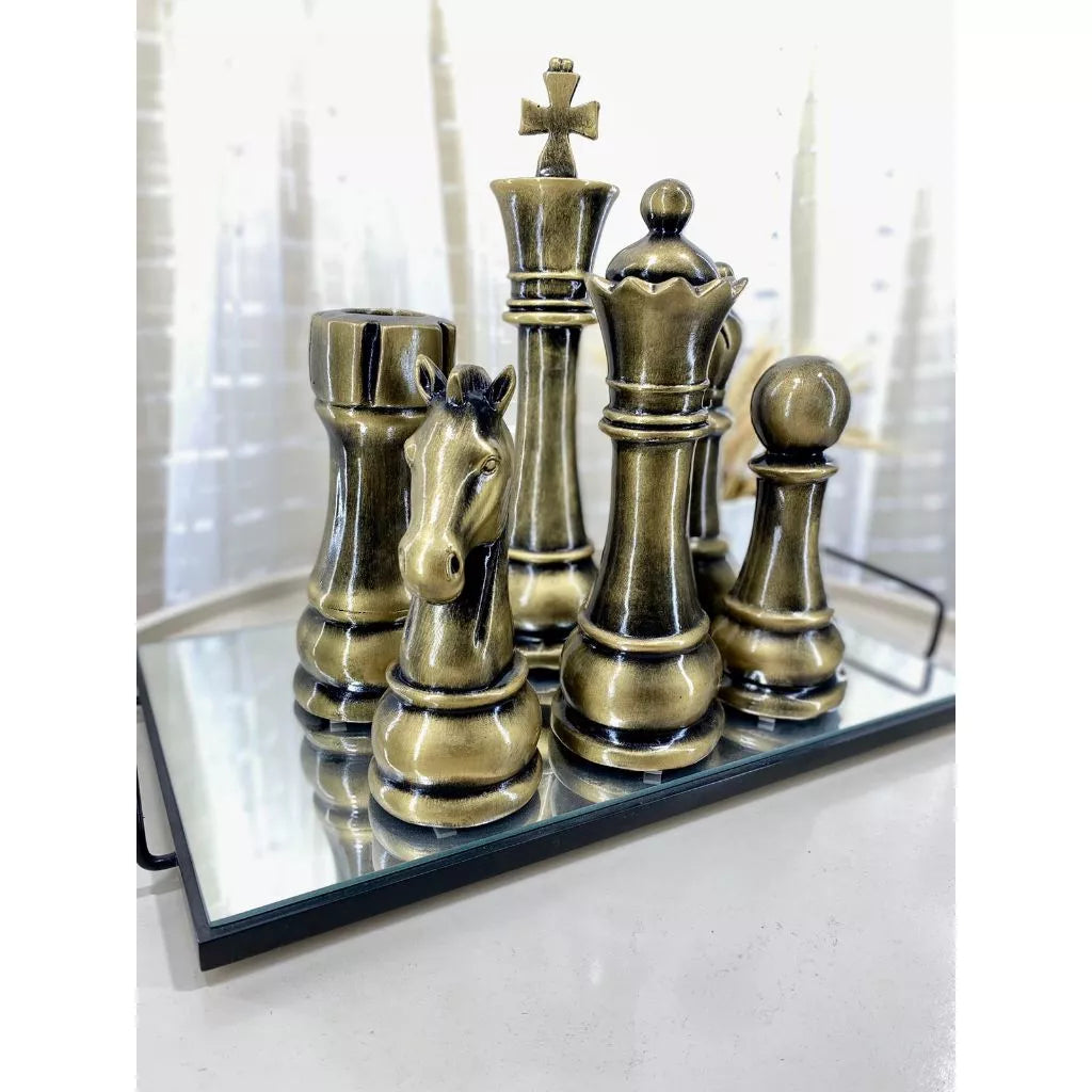 Escultura Decorativa Peças de Xadrez