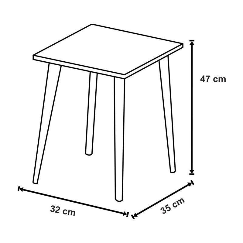 Mesa de Apoio Lateral 4 pés Palito em Madeira