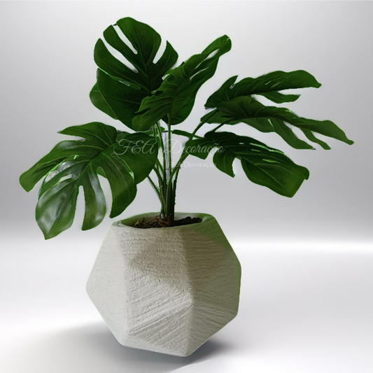 Planta Costela De Adão Realista Artificial Vaso Diamante Decorativo