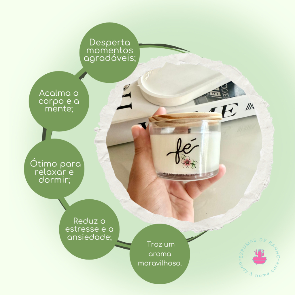 Vela perfumada frases - 100g COM TAMPA DE MADEIRA - ARTESANAL VEGANA