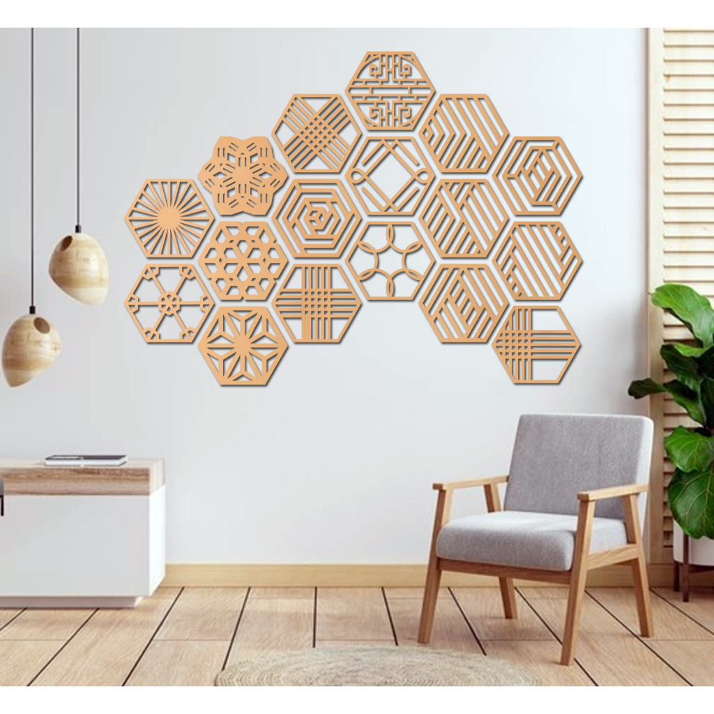 Kit 17 Placas Painel De Mdf 3mm Vazado Cobogó Mdf Cru